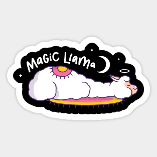 Cute Llama Sleeping Magic Llama Sticker